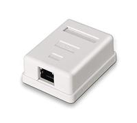 Roseta - Roseta de Superficie RJ45 Cat.6 FTP, Color Blanco, con un Puerto para conexión de Redes en ambientes Interiores.*