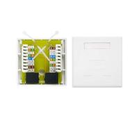 Roseta - Roseta de Superficie RJ45 Cat.6 UTP con 2 Tomas, Color Blanco, Ideal para Conexiones de Red de Alta Velocidad.*