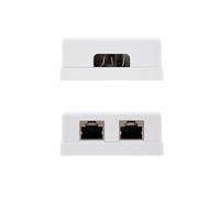 ROSETA SUPERFICIE RJ45 CAT.5E FTP, 2 TOMAS, BLANCO - Ideal para redes de datacomunicaciones y conexiones de alta velocidad.