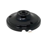 Rosetón en porcelana Ø100 1 salida Central + 2 laterales. Color Negro