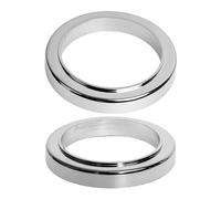 Rosetón para grifo de lavabo, 2 tamaños, Ø 50 mm exterior, Ø 40 mm + 32 mm interior, ABS en acabado de alto brillo, con junta, placa base accesoria para cubrir taladros de mayor diámetro