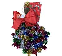 Rosetones / Estrellas / Moños adhesivos - Cantidad 100 unidades multicolor - Colores metalizados - Diametro 3 cm - Adhesivo 1,8 cm