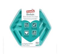 Rosewood BioSafe - Cuenco Hexagonal de alimentación Lenta para Perros, tecnología BioCote para alimentación sin gérmenes, Ideal para comedores rápidos, Reduce la hinchazón y Mejora la digestión,