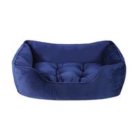 Rosewood Cama Cuadrada de Terciopelo para Perro, tamaño Mediano, Color Azul Marino