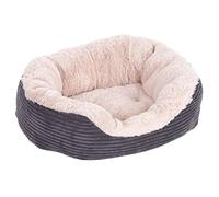 Rosewood Dog Bed Cama Jumbo de cordón/Felpa para Perro, Pelaje, Gris, 63 x 53 x 15 cm (L x W x H)