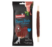 Rosewood Chewy Sticks Cordero Small - Barritas de Piel de Res para Perros | Snack dental sin cereales con trozos de cordero deshidratado, premio natural sin aditivos artificiales para perros, 72 g