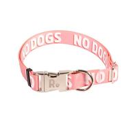 Rosewood Collar de Alerta para Perro No Dogs, Collar Ajustable para Mascotas para Perros pequeños, medianos y Grandes, Collar de Advertencia de concienciación con herrajes de Metal, Rosa, 10-14
