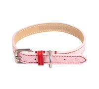 Rosewood Collar de Cuero Vegano para Perro, Collar Ajustable de Piel sintética para Perros Grandes, Collar Elegante y Duradero con herrajes de Metal, Rosa/Rojo, 22-26 Pulgadas