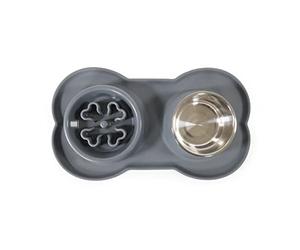 Rosewood Comedero Lento de Silicona para Mascotas, Color Gris, 50 cm x 29 cm