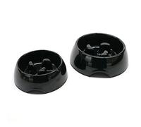 Rosewood Alimentador Lento Anti Scoff, Cuenco de melamina para Perro, Negro, Grande