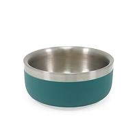 Rosewood Cuenco de Comida para Mascotas de Acero Inoxidable de Doble Pared Premium 350 ml - Verde Azulado