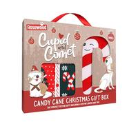 Rosewood Cupid & Comet Box para Perros, Grande, Juguete de Peluche Festivo para Perros y bastón de Caramelo, Traje de Navidad y Juego de Juguetes para Perros, diversión para