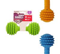 Rosewood Cyber Rubber - Juguete Interactivo con Mancuernas para Perros, Resistente, Resistente a Las mordidas, para Masticar, Buscar y Jugar, Goma no tóxica, apoya la Salud Dental, 1