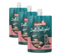Rosewood Deli Delight - Puré de salmón para Gatos, 80 g, para aderezos Finos o Aperitivos, Alto Contenido de Humedad, sin aditivos, para Tigres domésticos exigentes (Paquete de 3)