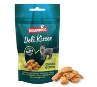 Rosewood Deli Kisses - Golosinas para Gatos con Pollo y Hierba gatera - Aperitivos crujientes con núcleo Suave - con vitaminas - Ingredientes Naturales - Sin azúcar añadido - 60 g