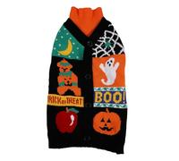 Rosewood Jersey de Halloween para perro, suéter de punto con cuello enrollado, suave y cálido, ropa de otoño acogedora para perros pequeños, ropa de punto para perros con temática de calabaza, talla M