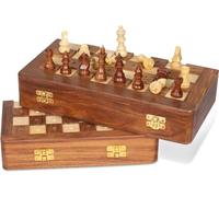 Rosewood - Juego de ajedrez de viaje para ciegos o personas con baja visión, 10 pulgadas