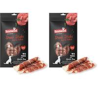Rosewood Palitos de Carne de Res y abadejo - Bocadillos masticables de Piel de Vacuno para Perros - Apoya el Cuidado Dental - Sin Cereales ni Gluten - Sin aditivos Artificiales - 90 g (Paquete de 2)