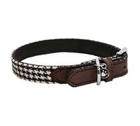 Rosewood Product Donation Wag-N-Walk Collar de Perro de diseño de Pata de Gallo marrón, Mediano
