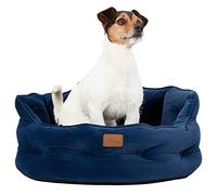 Rosewood x Joules - Cama Chesterfield para mascotas, tamaño grande, cama de terciopelo de lujo para perro con base antideslizante, acolchado adicional y cojín de apoyo, diseño elegante inspirado en el