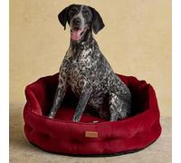 Rosewood x Joules - Cama Chesterfield para Mascotas, tamaño pequeño, Cama de Terciopelo de Lujo para Perro con Base Antideslizante, Acolchado Adicional y cojín de Apoyo, diseño Elegante Inspirado en