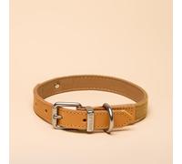 Rosewood x Joules - Collar de Perro Bronceado, Mediano, Cuero Duradero y Detalle de cincha, diseño Elegante con Hebilla de Metal Cepillado, Accesorio Premium para Mascotas