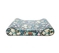 Rosewood x Morris & Co. - Colchón reclinable Golden Lily - Cama de Lujo para Perro de Espuma viscoelástica con el icónico Estampado de William Morris, Funda Lavable, Tela Resistente a los arañazos