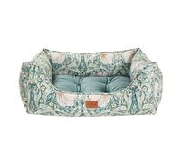 Rosewood x Morris & Co. Pimpernel - Cama Cuadrada para Perro, pequeña, Cama Reversible de Lujo para Mascotas con Estampado Floral icónico de William Morris, cojín Suave y Lavable, Lados Acolchados