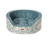 Rosewood x Morris & Co. Pimpernel & Lily Leaf - Cama Ovalada para Perros, tamaño Mediano, Cama Reversible de Lujo para Mascotas con Estampados Florales icónicos de William Morris, cojín Suave y