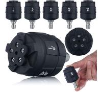 Rosfix - Boquilla de pulverización 6-en-1 1/4" - Cabezal de aluminio ligero, filtro de latón | 0-65° + espuma | 3000 PSI | compatible con lavadora de alta presión Kärcher, Lavor, Parkside