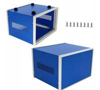 Rosfix Carcasa de metal azul - Caja electrónica 120 x 320 x 268 mm | resistente a la corrosión | montaje PCB | armarios | carcasa protectora para proyectos de bricolaje