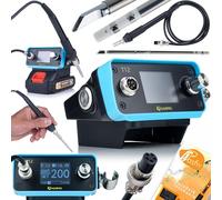 Rosfix - Estación de soldadura inalámbrica Blue Delphin AT12BD - para puntas T12 | 70W, 12-14V, 200-450°C | Pantalla TFT de 1,77" | Serie Animal PRO | Estación de soldadura profesional