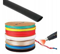 Rosfix - Funda termocontraíble 45 mm 1 m - Relación 2:1, Negro | Aislamiento Eléctrico, Impermeabilización, Anti-UV | Temp. -30~125°C | Accesorio de Cableado y Reparación