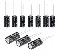 Rosfix Juego de condensadores electrolíticos Low ESR 1000uF 25 V - 10 x 20 mm, paso 5 mm, -40 °C/+105 °C | Alta eficiencia para fuentes de alimentación y circuitos de conmutación | componentes