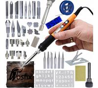 Rosfix Juego de soldador de precisión con pantalla Rosfix Orange Rottweiler, serie S + 30 piezas de leña