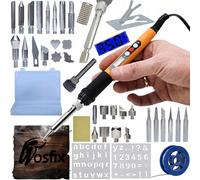 Rosfix Juego de soldadura de precisión Rosfix Orange Rottweiler OR60W serie eléctrica S + 30 piezas para quemar madera + caja de plástico 160 x 240 x 30 mm