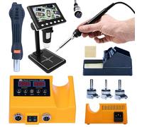 Rosfix Kit DM7-B1 Microscopio y Estación de Soldadura OH660 - LCD de 4,3 pulgadas, zoom 1000X, 8 LED, 660 W, USB, MicroSD, Hot-Air & T12 Pistón | Para Electrónica, Laboratorio, Escuela | Accesorios de