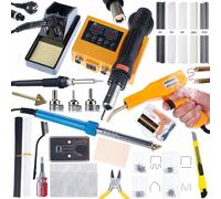 Rosfix Kit - Estación de soldadura 2 en 1, tipo plancha, herramienta de grapado de plástico, 80 W, 600 W, 5 tipos de plástico, reparación y soldadura, reparación electrónica y plástico