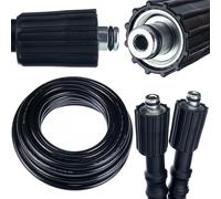 Rosfix Manguera de alta presión 10 m M22-M22 - Nylon reforzado, 200 bar, 60 °C, núcleo sin soldaduras | Repuesto para hidrolimpiadora Kärcher | Accesorio de lavado profesional