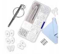 Rosfix MaxKit - Kit de reparación de gafas (35 pares, almohadillas nasales de silicona, 60 tornillos)