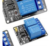 Rosfix Módulo Relé de 2 canales 12 V - SPDT con aislamiento óptico, 10 A, 50 x 40 x 18 mm | Compatible con Arduino | Automatización, robótica, domótica | Módulo electrónico