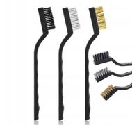 Rosfix Set Cepillos de Limpieza 166 mm - Acero, Latón, Nylon | Cabeza 35x11 mm, Cerdas 10 mm | Para Metal, Soldadura, Oxido | Accesorio de Limpieza Versátil