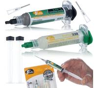 Rosfix Set Pasta de Soldadura ProFlux338 - Estaño Líquido 138°C, 2 Pistones, 2 Agujas | Precisión BGA | Protección OSP | Para PCB y Electrónica | Accesorio de Soldadura