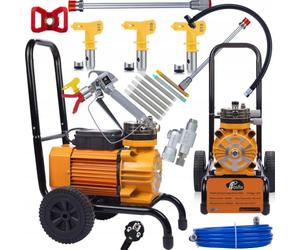 Rosfix Set Strong Blue Storm SBS03 - Pulverizador de pintura Airless 3500 W, 22 MPa, 18 l/min | Con pistola, boquilla 517, filtro, manómetro, manguera de 8 m, para grandes superficies y proyectos de