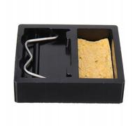 Rosfix Soporte para soldador con esponja de limpieza, compatible con diferentes dispositivos de soldadura, plástico y metal, base de 47 x 20 mm, accesorios para estación de soldadura