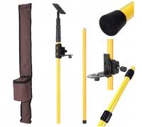 Rosfix Barra telescópica de 405 cm - Trípode de aluminio con rosca de 1/4" y bolsa de transporte | Altura ajustable, 2 piezas | Para niveladores láser | Accesorios de construcción para profesionales