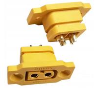 Rosfix XT60E-F - Toma hembra de soldadura | 30A Continuo, 60A Pico | Nylon PA, Temp. -20°C a +120°C | Para montaje en panel | Conector eléctrico de alta potencia
