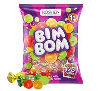 Roshen Bim Bom Caramelos Duros con Relleno Surtido, Bolsa de 1kg, 125 Piezas, Dulces Variados