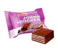 Roshen Johnny Krocker Obleas de Chocolate con Leche Rellenas de Crema, 1kg, Snacks Individualmente Envueltos