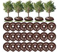 Roshtia Paquete de 25 bolsas de riego de árbol de 15 galones, bolsa reutilizable de liberación lenta, a granel, resistente, anillo de riego automático por goteo, sistema de agua de raíz de PVC para